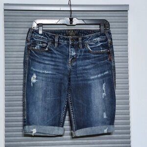 Silver Jeans Distressed Blue Jean Shorts Waist Is 28 Inch